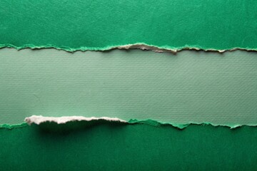 Green ripped straight grey paper for your business or presentation background