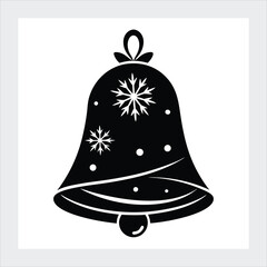 Christmas bell silhouette vector.
