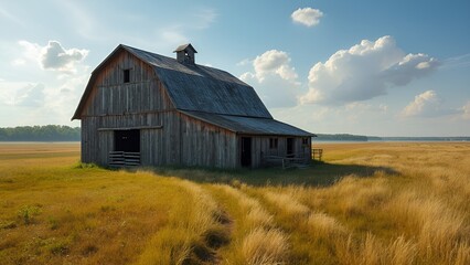 Obraz premium old barn in the field
