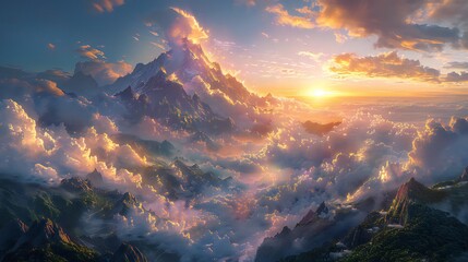 Fototapeta premium Illuminating the sky with a radiant glow.