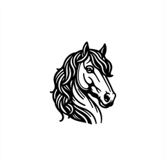vintage hand drawing horse head simple