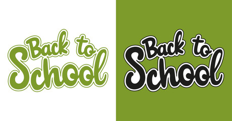Back to school lettering in modern style. Vector colorful text design.