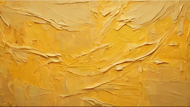 Yellow canvas pattern, oil paint texture, background texture, authentic painting look. Generative AI