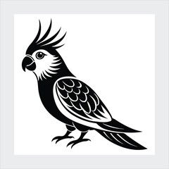  Cockatiel silhouette vector illustration