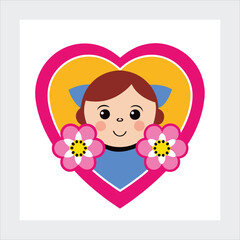 Cute baby vector illustration.