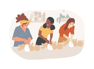 Nanny course isolated cartoon vector illustrations.