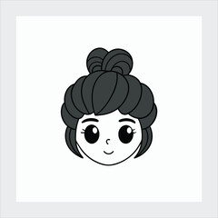 Hand drawn messy hair vector illustration
