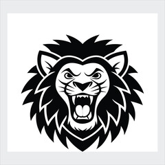 Lion face vector illustration.