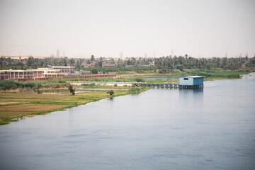 Beautiful view of Nile river and landscape in Luxor, Egypt