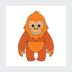 Orangutan full body vector illustration