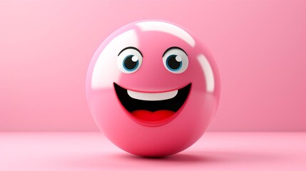 Fototapeta premium 3D ball emoji character in laugh emotion action