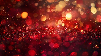 Sparkling red and gold glitter shines brightly, creating a festive bokeh effect perfect for holiday magic in your designs. Add sparkle to any project with this image