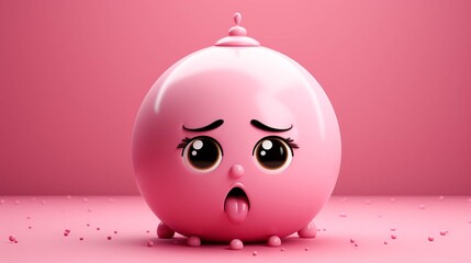 Fototapeta premium 3D ball emoji character in sad emotion action