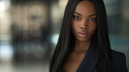 Fototapeta premium Confident young black businesswoman posing in