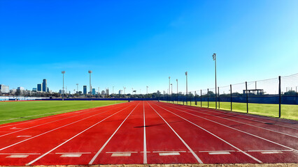 running track in the stadium