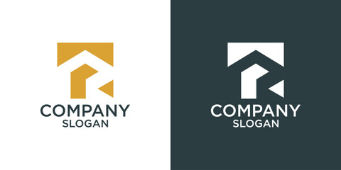 letter R abstract logo design vector