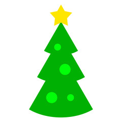 Christmas tree symbol. Modern flat design in cartoon style. Vector illustration isolated on white background.