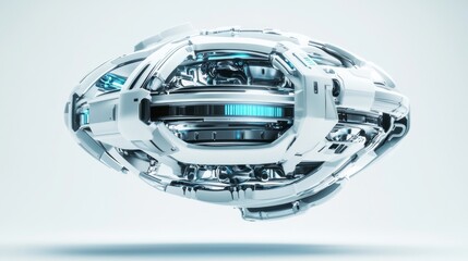 Obraz premium 3D Abstract Tech Gadget: Silver and Blue Floating Design