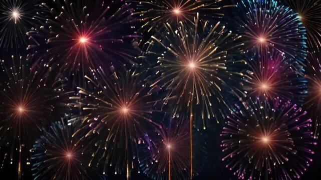 fireworks in the night sky