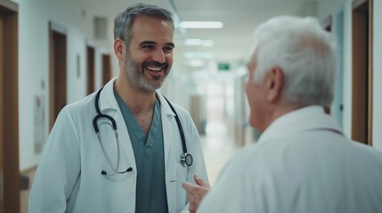 Fototapeta premium The doctor is talking to an elderly patient