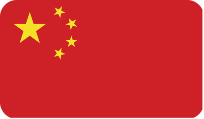 Flag of People's Republic of China with rounded edges. National symbol. Vector image, flag icon.