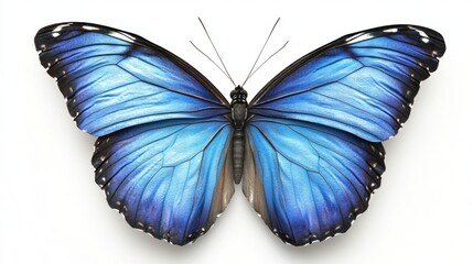 Fototapeta premium 3D Vibrant Blue Butterfly - Realistic Render with Detailed Wings