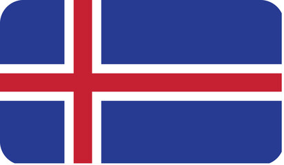 Fototapeta premium Flag of Iceland with rounded edges. National symbol of Iceland. Vector image, flag icon.