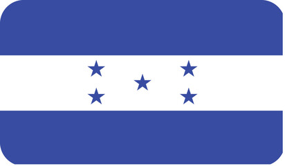 Flag of the Republic of Honduras with rounded edges. National symbol of Honduras. Vector image, flag icon.