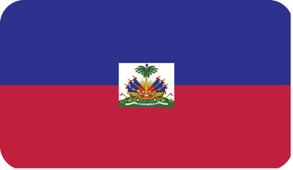 Flag of the Republic of Haiti with rounded edges. National symbol of Haiti. Vector image, flag icon.