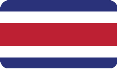 Fototapeta premium Flag of Costa Rica with rounded edges. National symbol. Vector image, flag icon.