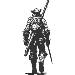 Weary Seeker Vintage Illustration Vector