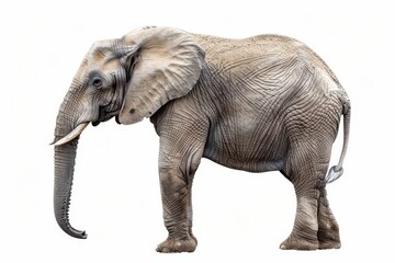 Obraz premium Elephant viewed from the side on white background
