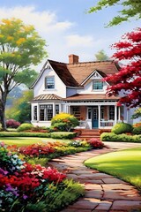 A charming countryside house with a beautifully Garden
