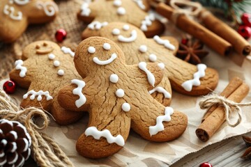 Fototapeta premium Paper with Gingerbread Cookies