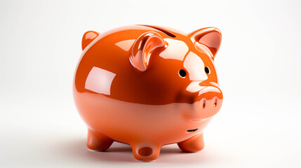 3D piggy bank on white