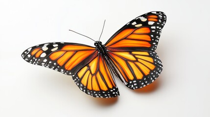 Fototapeta premium Realistic 3D Watercolor Monarch Butterfly - Orange & Black | Digital Art
