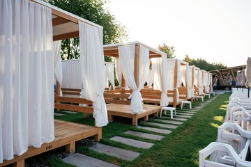 Vacation recreation place at summer daytime