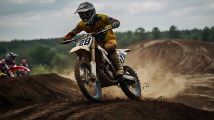 Obraz premium motocross rider on a motorcycle