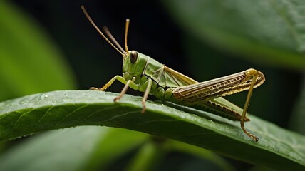 Fototapeta premium grasshopper on the grass