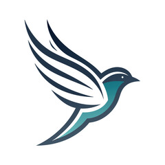 Obraz premium Minimalist bird logo vector art illustration