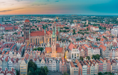 Gdansk Old Town from above