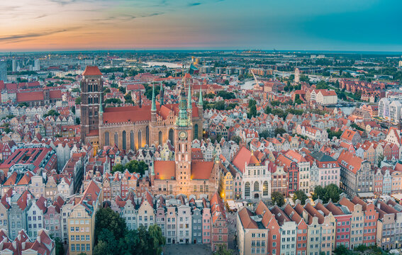 Gdansk Old Town from above