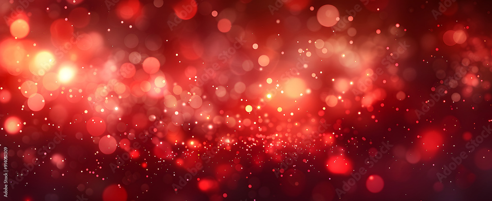 Poster red glow particle abstract bokeh background