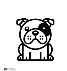 Fototapeta premium Cartoon of bulldog illustration design vector black and white