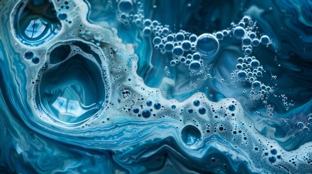 A close up of a blue water surface, a microscopic photo, unsplash