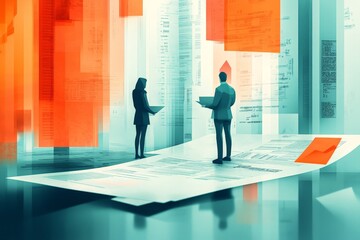 Uncovering Financial Misconduct - Conceptual Illustration of Hidden Budget Corruption in Minimalist Flat Design Style