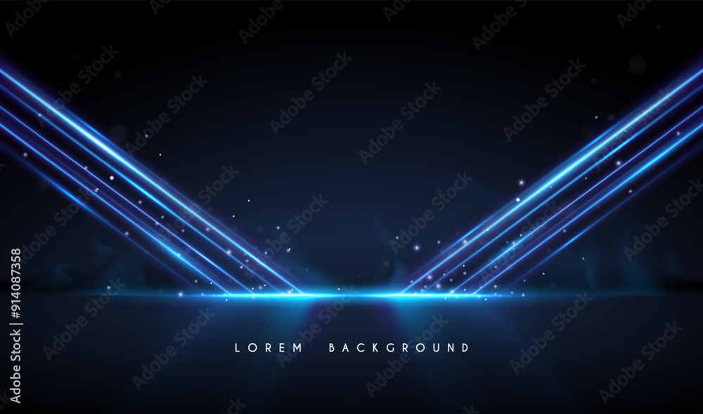 Canvas Prints blue light rays effect with sparks