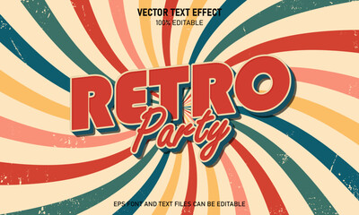 Retro party 3d editable text effect