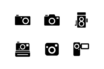 いろいろな種類のカメラのベクターアイコンセット