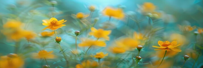 Blurred Image of Yellow Flowers